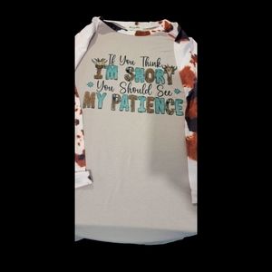 NWT Womans 3/4 Sleeve Cow Print  T Shirt XL